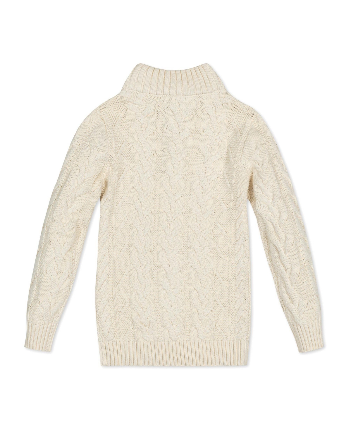 Hope & Henry Baby Boys Organic Mock Neck Cable Sweater with Buttons