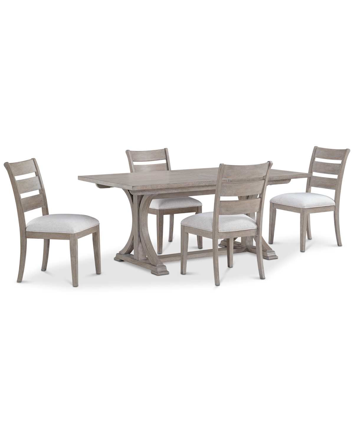 Shop Macy's Sadie 5-pc. Rectangular Dining Set (table & 4 Ladder Back Chairs), Created For  In Gray