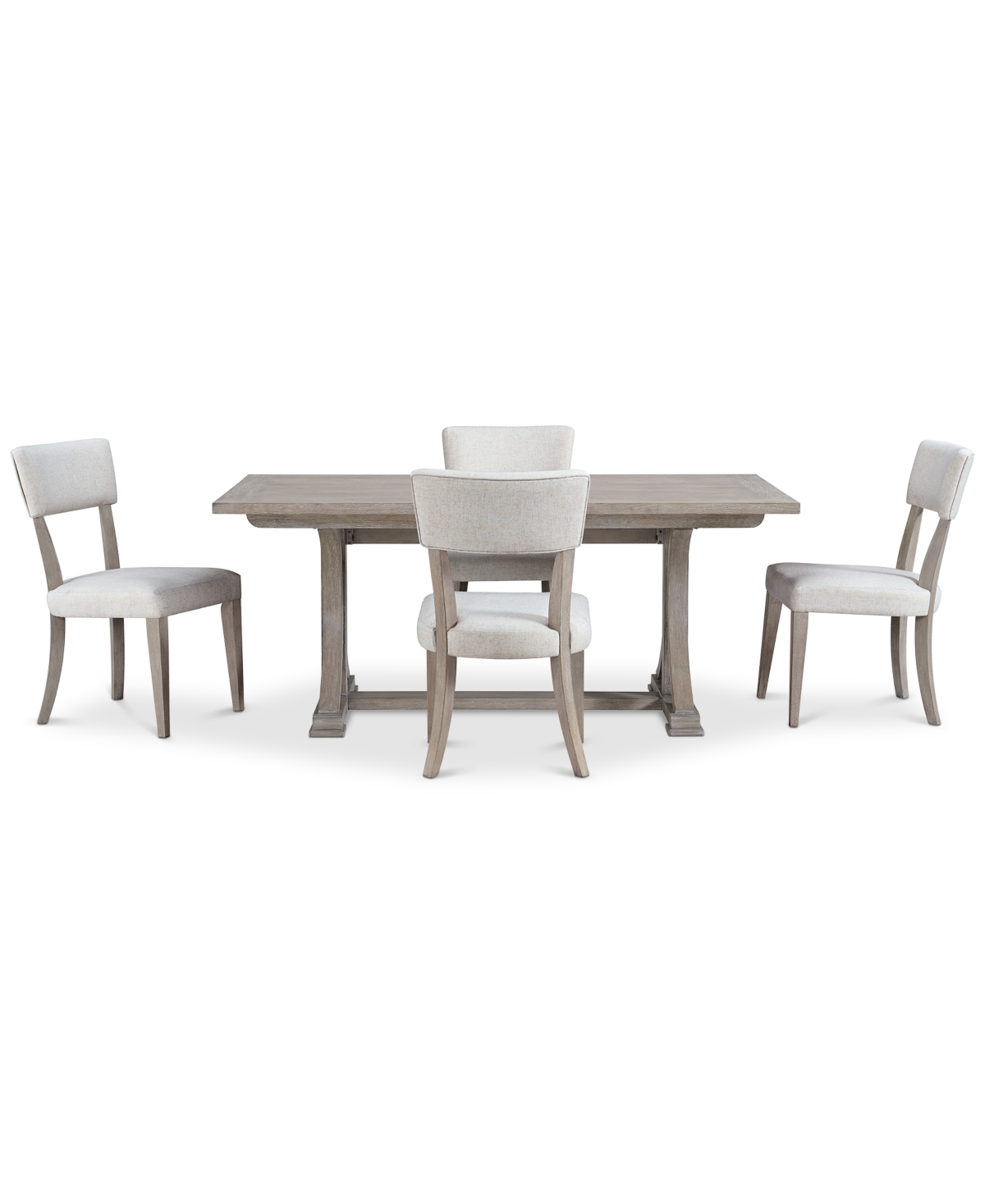 Shop Macy's Sadie 5-pc. Rectangular Dining Set (table & 4 Upholstered Side Chairs), Created For  In Gray