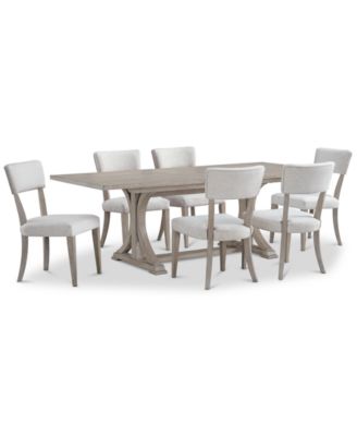 Sadie 7-Pc. Rectangular Dining Set (Table & 6 Upholstered Side Chairs), Created for Macy's