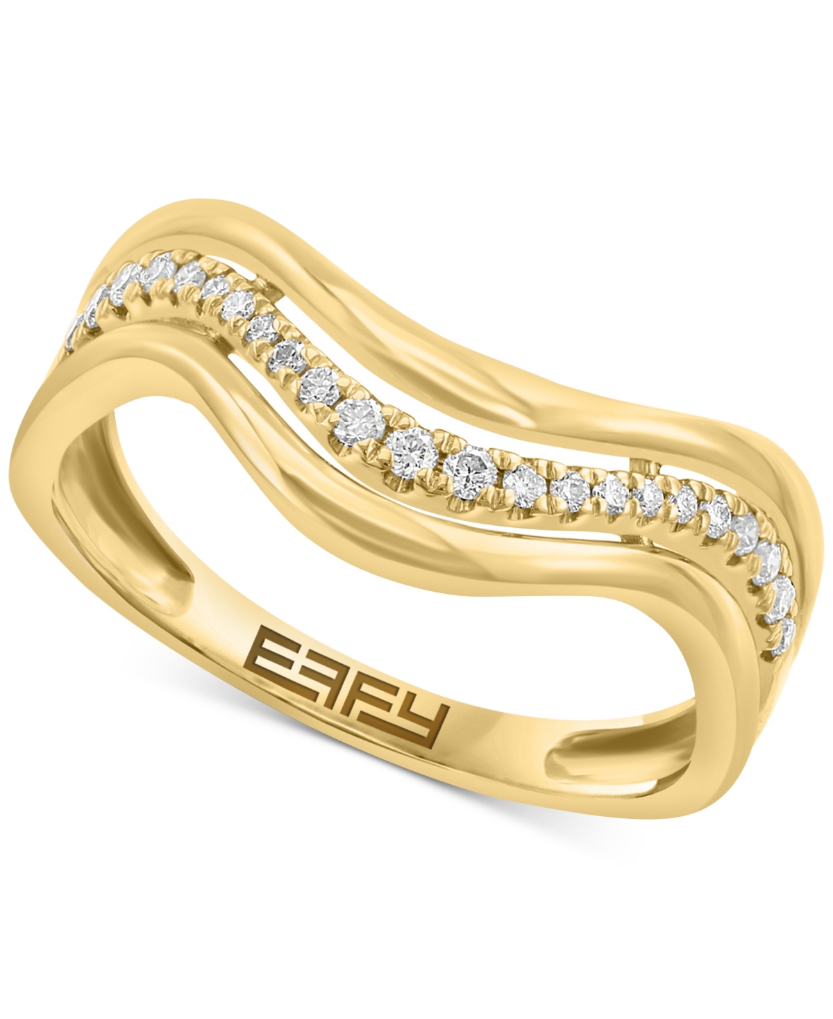 EFFY COLLECTION EFFY DIAMOND WAVY STYLE STATEMENT RING (1/6 CT. T.W.) IN 14K GOLD 