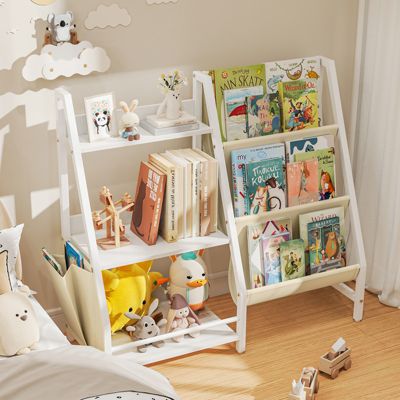 3-Tier Kids Bookshelf Multi-Functional Toy Organizer for Nursey and Kids Room