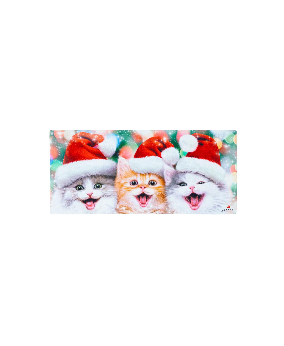 Evergreen Santa Trio Kittens Sassafras Indoor Outdoor Switch Doormat 1'10