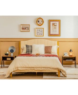 Stackable Nightstand Shelf Accent Table with Metal Frame