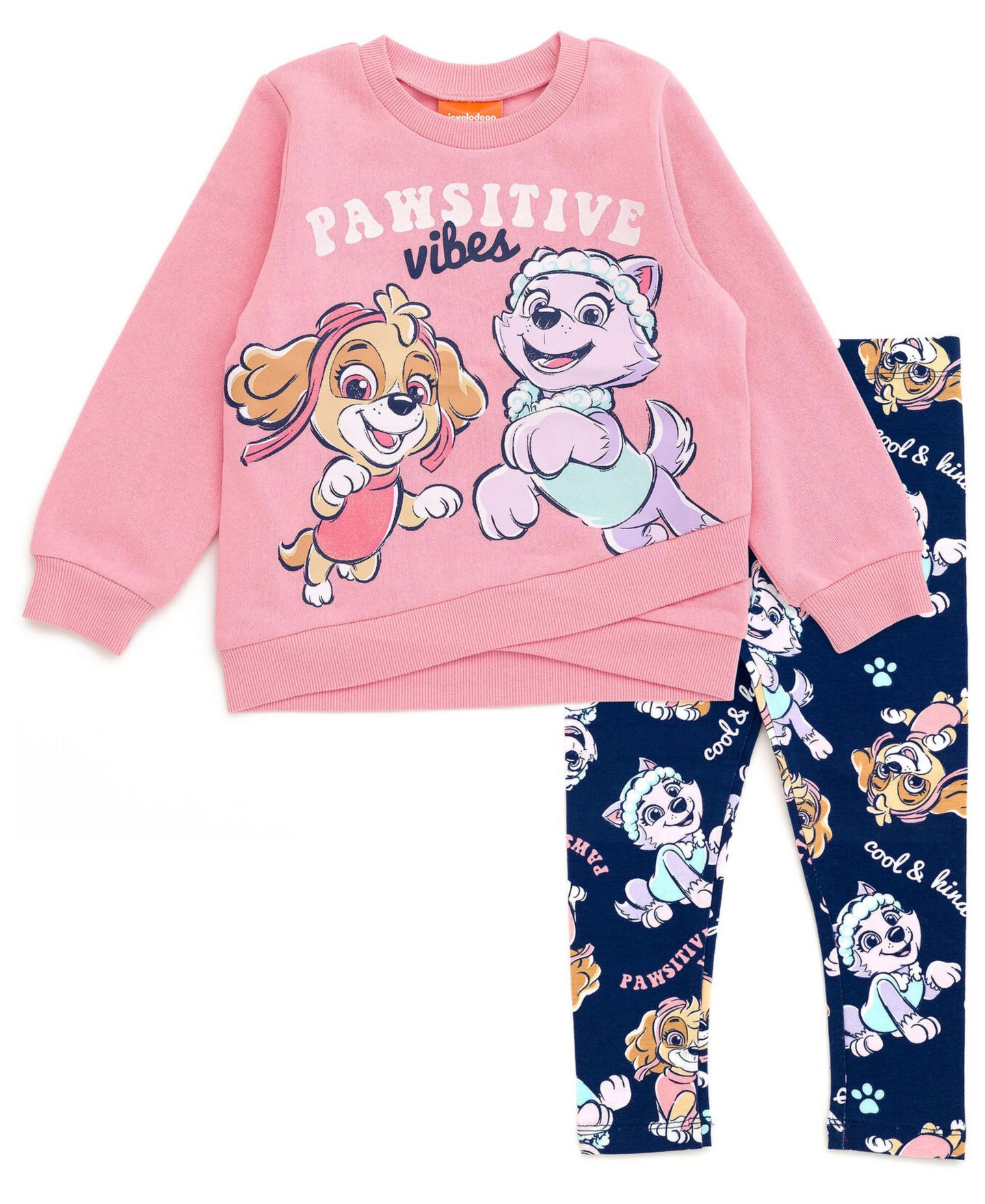 Комплекты Paw Patrol Crossover Fleece Sweatshirt and Leggings Outfit Set для девочек-малышей, цвет: Розовый / Тёмно-синий — фото 1