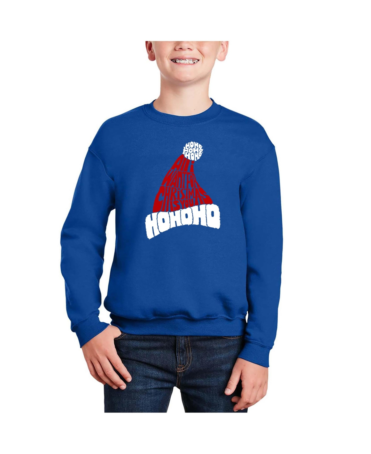 La Pop Art Boys All I Want for Christmas is You Word Art Crewneck Sweatshirt