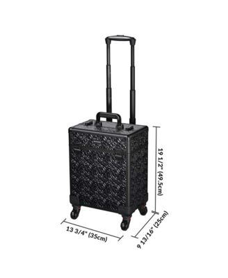 Rolling Makeup Train Case Cosmetic Trolley Organizer Mermaid Black