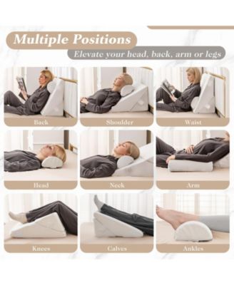 3 Pieces Bed Wedge Pillow Set with Air Memory Foam