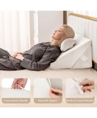 3 Pieces Bed Wedge Pillow Set with Air Memory Foam