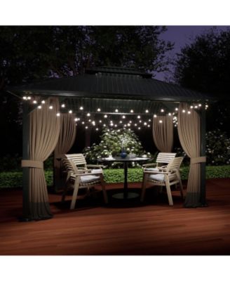 Gazebo Curtain Replacement-Universal 4-Panel Sidewalls 10'x13',Patio Privacy Curtains with Double Zipper,UV Resistant,Perfect for Outdoor Canopy,Garden,Backyard (Curtain Only) Brown and Coffee