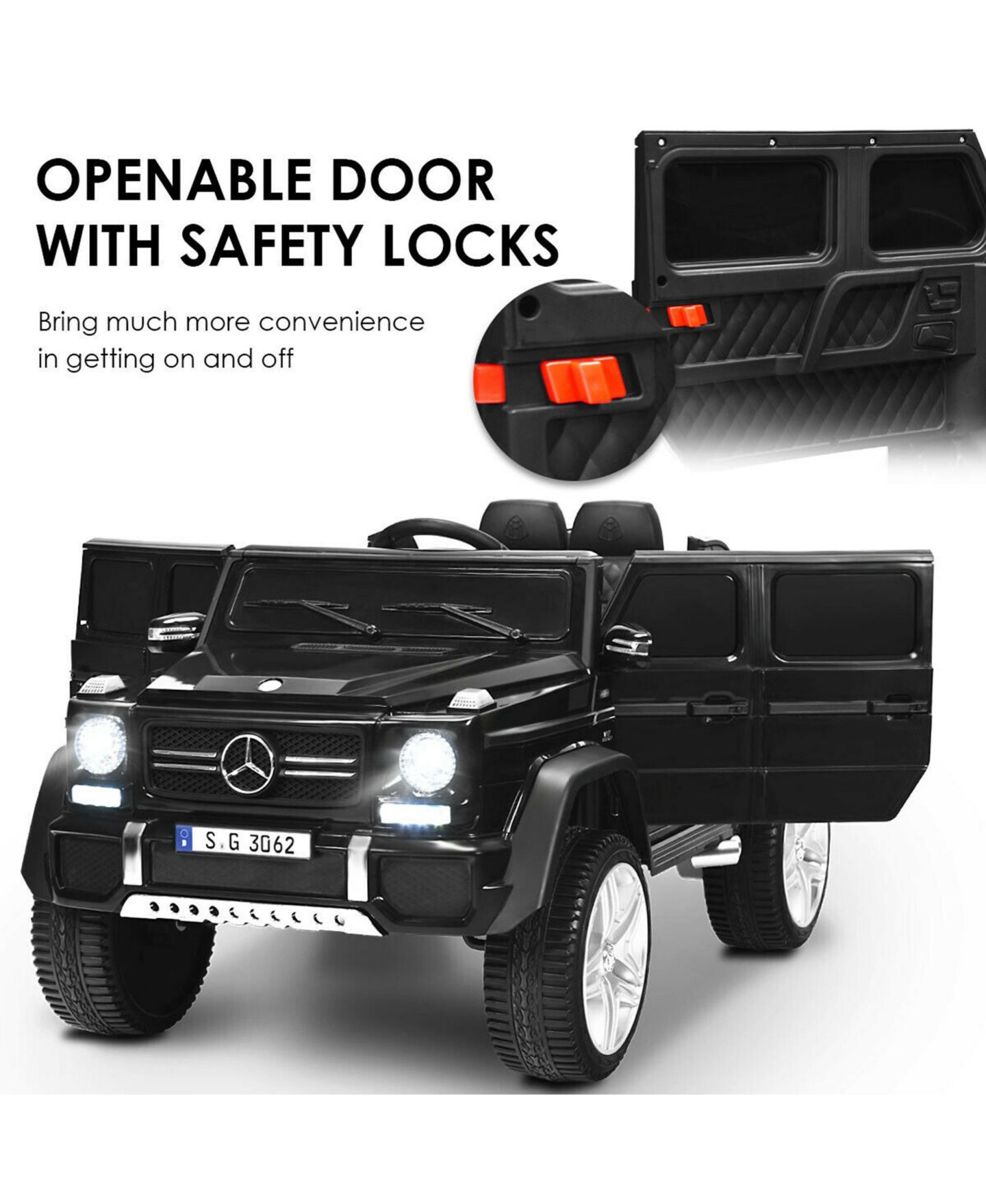 Детская игрушка Gymax 12V Licensed Mercedes-Benz Remote-Control Ride-On Car, 66 lb. Capacity, Ages 3-10, цвет: Серебристый, вариант 1 — фото 7