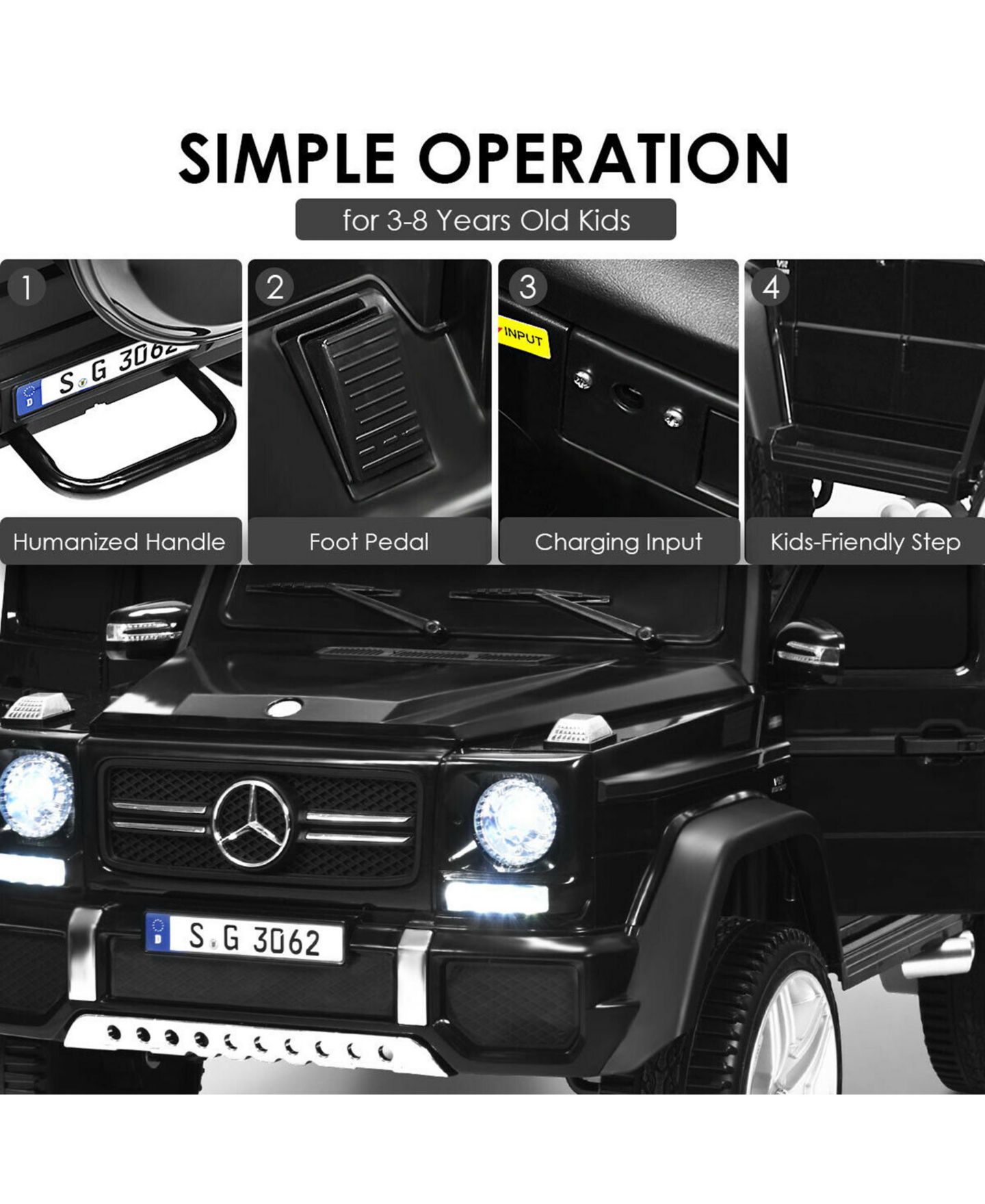 Детская игрушка Gymax 12V Licensed Mercedes-Benz Remote-Control Ride-On Car, 66 lb. Capacity, Ages 3-10, цвет: Серебристый, вариант 1 — фото 9