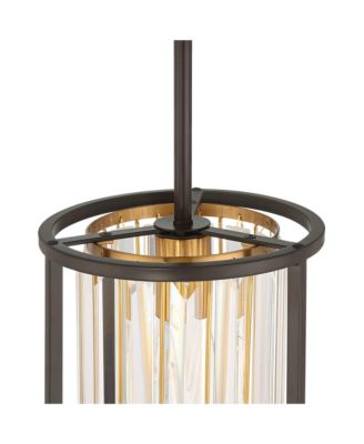 Milne Bronze Brown Gold Mini Pendant Lighting 8" Wide Modern Clear Crystal Rods Fixture for Dining Room House Bedroom Kitchen Island Hallway High Ceilings