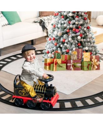 6V Electric Kids Ride On Train Motorized Train Toy w/ Track & 6 Wheels Green