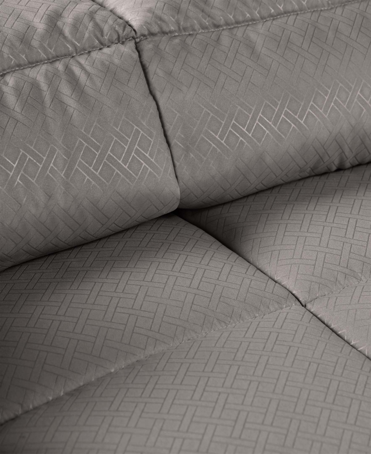 Superior Monochrome Basketweave Plush Microfiber Down Alternative Comforter, Full/queen In Charcoal