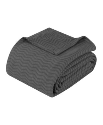 Jena Cotton Textured Chevron Lightweight Woven Blanket, King