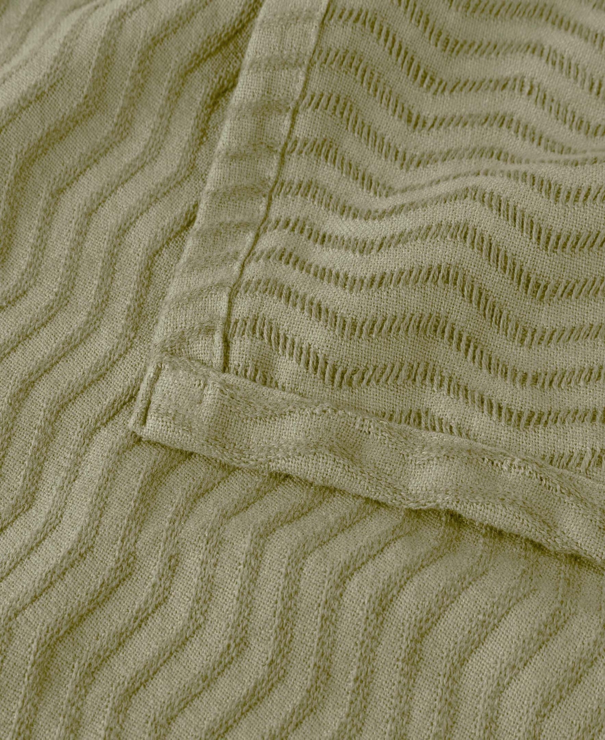 Superior Jena Cotton Textured Chevron Lightweight Woven Blanket, California King In Sage
