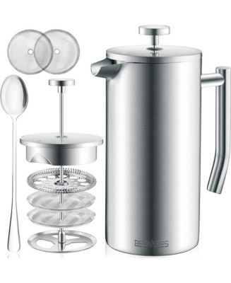 100% Stainless Steel French Press Coffee Maker