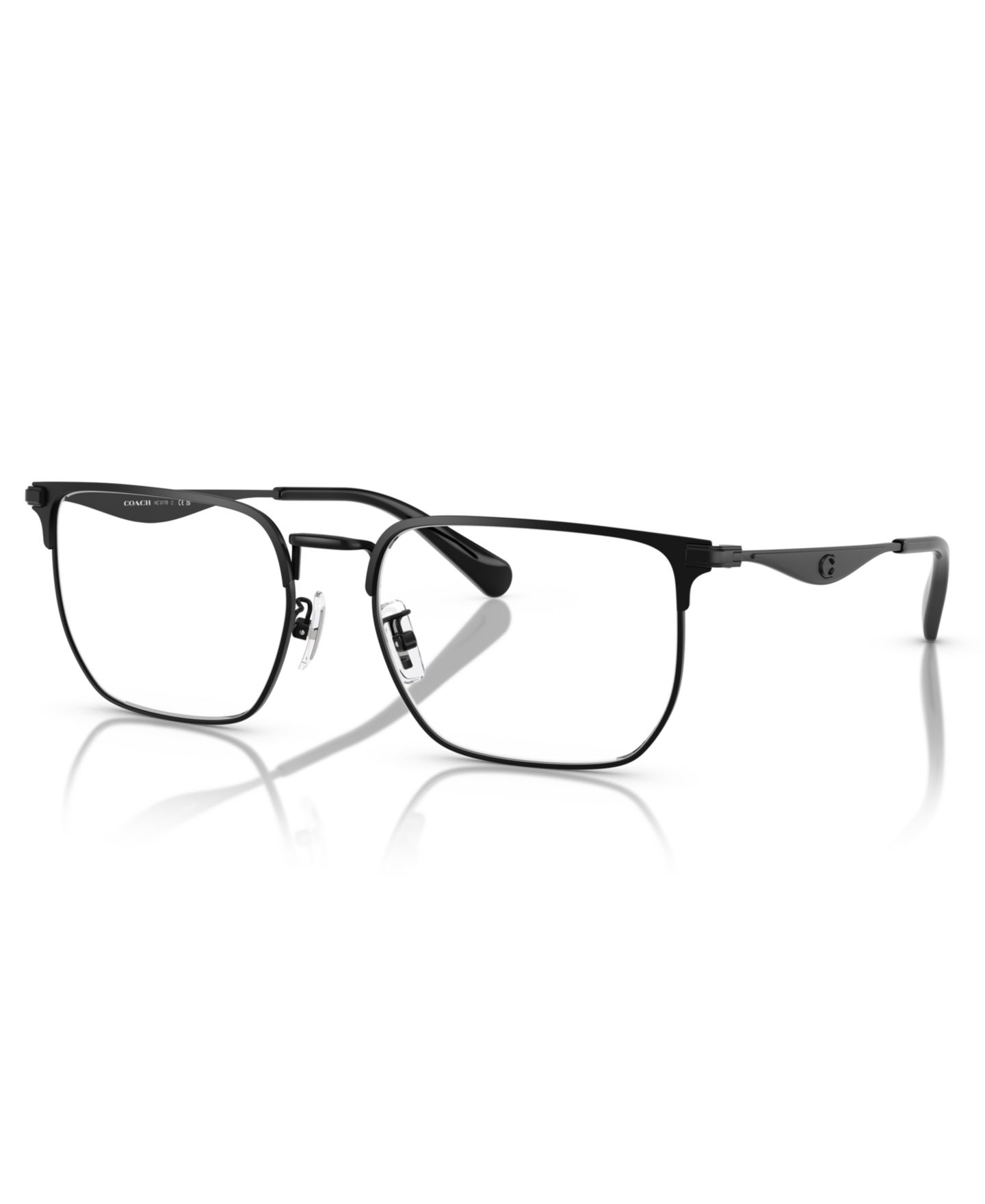 Мужские очки COACH Man Irregular Metal HC5178 Eyeglasses, цвет: Атласный чёрный — фото 1