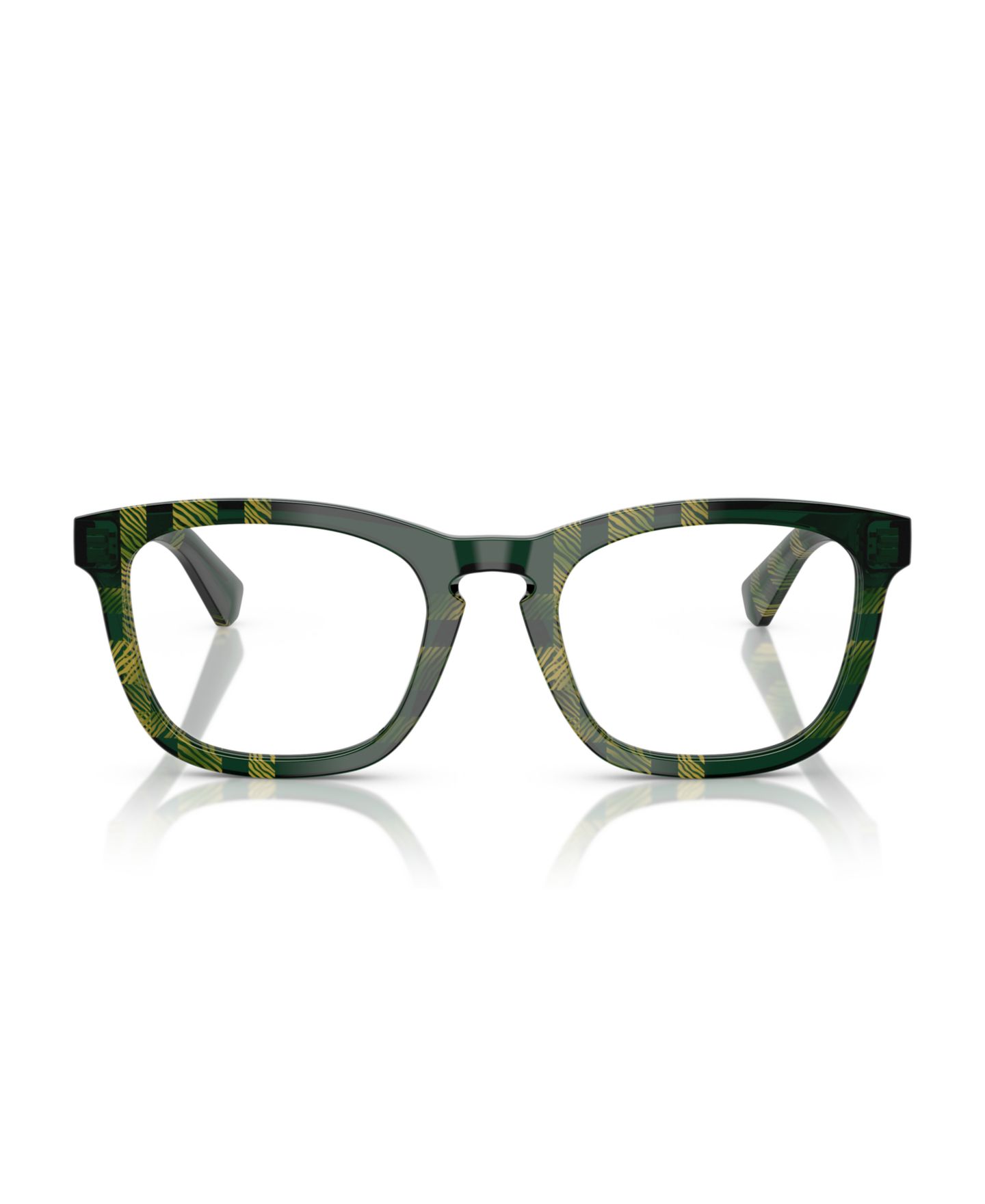 Мужские очки Burberry Man Square Plastic BE2417 Eyeglasses, цвет: Клетчатый зелёный — фото 2