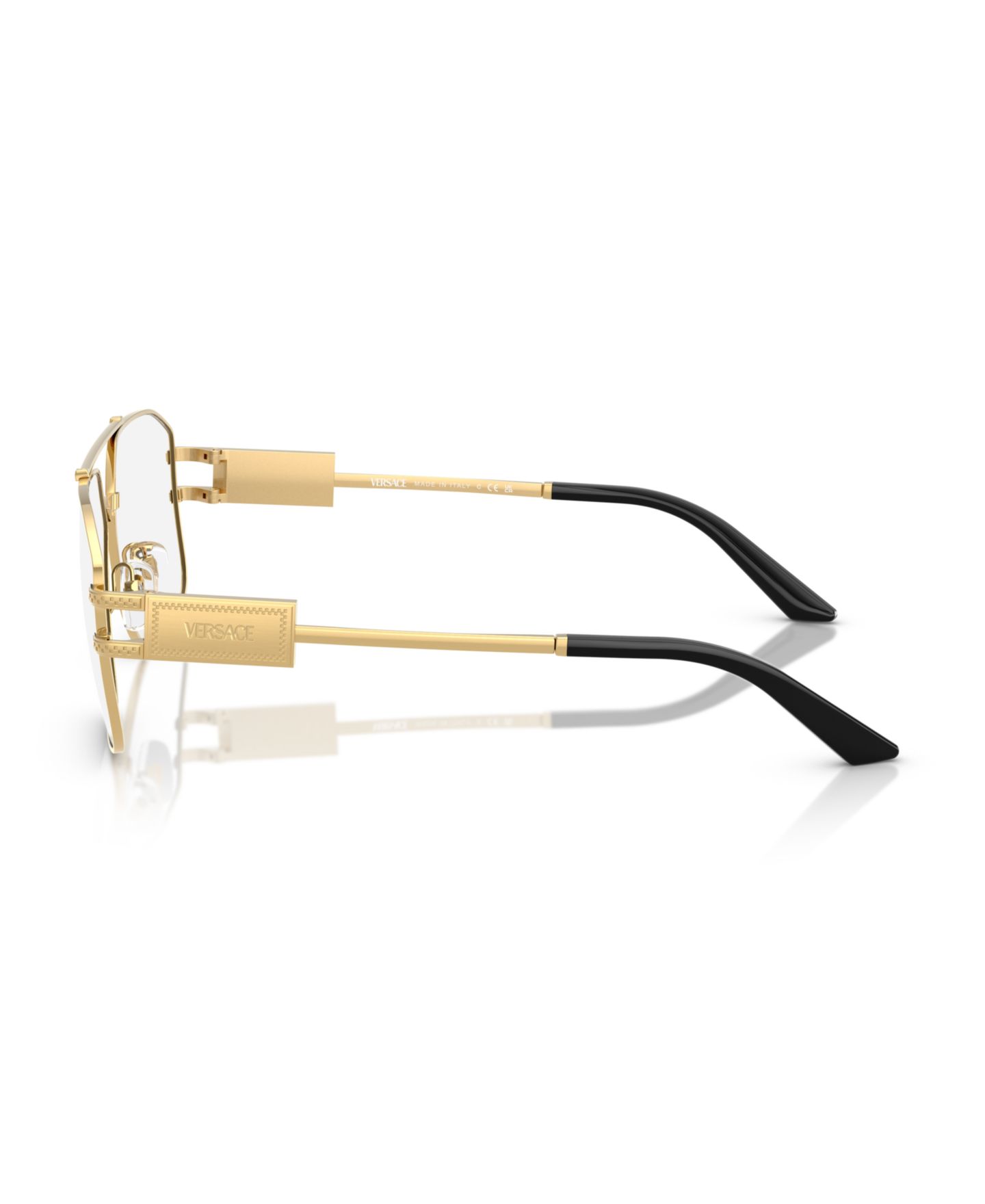 Мужские очки Versace Man Square Metal VE1302 Eyeglasses, цвет: Золотой — фото 3