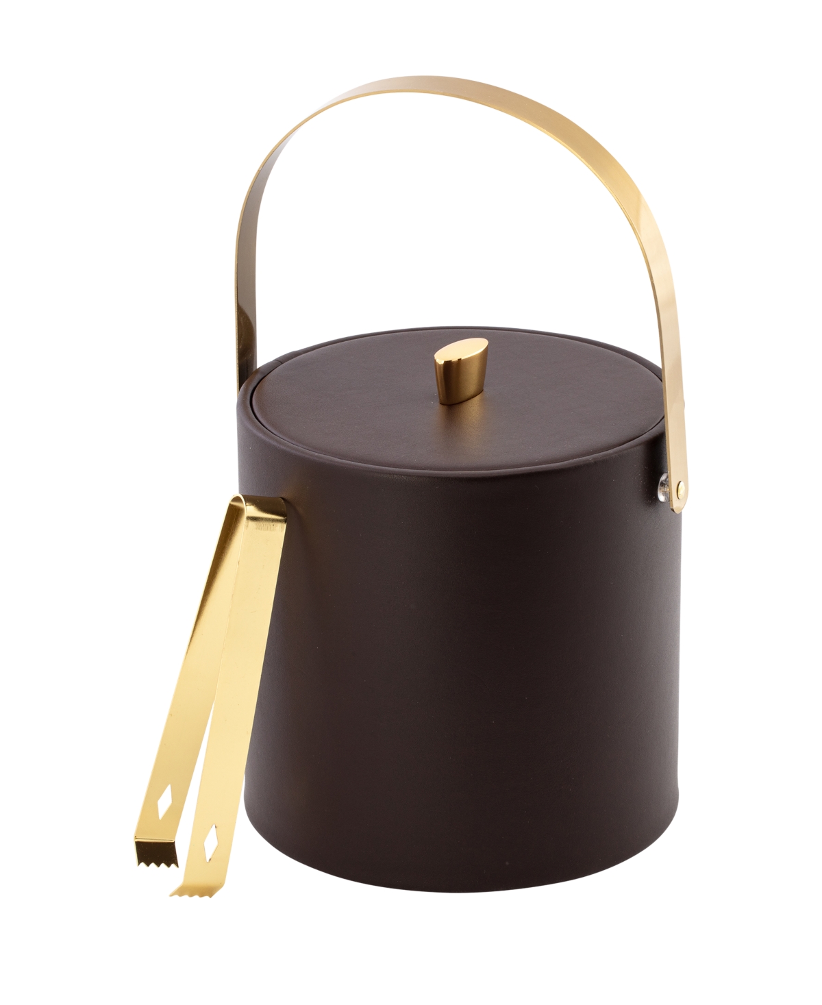 Kraftware Oxford Ice Bucket And Ice Tong, 3 Quart In Chocolate