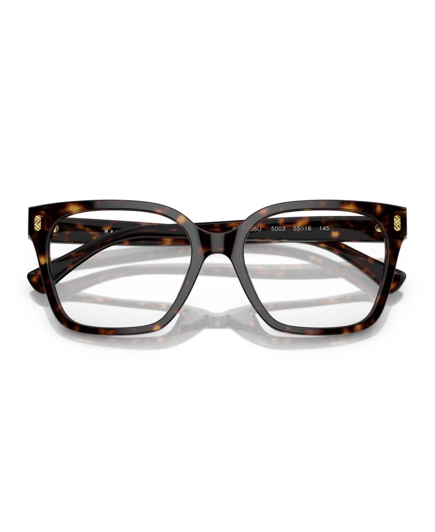 Женские очки Ralph by Ralph Lauren Ralph Woman Square Plastic RA7158U Eyeglasses, цвет: Блестящий тёмный гавана — фото 4