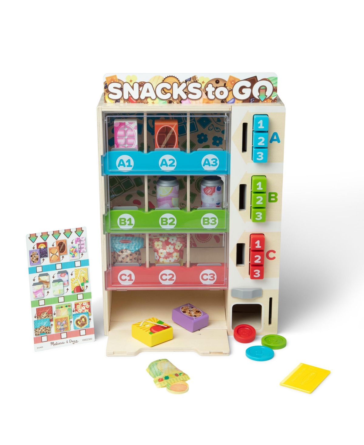 MELISSA & DOUG SORT, STOCK & SELECT WOODEN VENDING MACHINE PLAYSET 