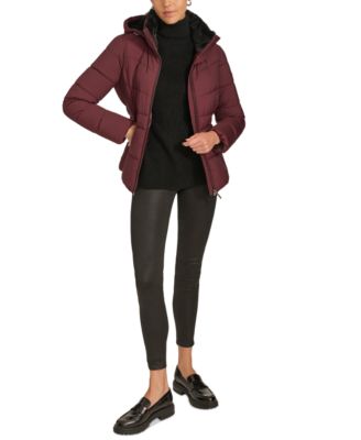 Women's Faux-Fur-Lined Hooded Puffer Coat