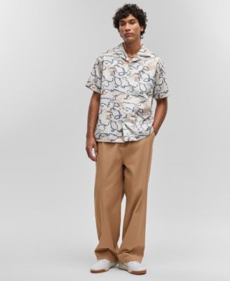 Mode of One - Men's Relaxed-Fit Printed Button-Down Camp Shirt
