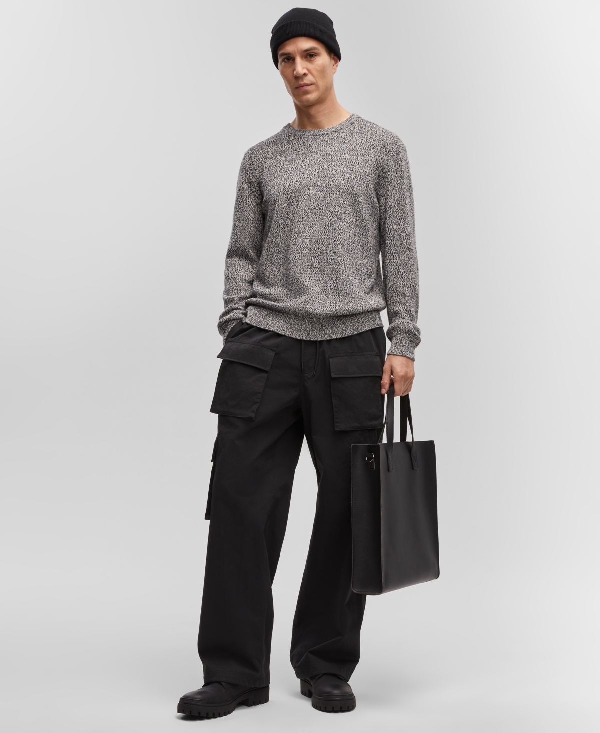 MODE OF ONE MEN'S REGULAR-FIT MARLED-KNIT SWEATER, CREATED FOR MACY'S 