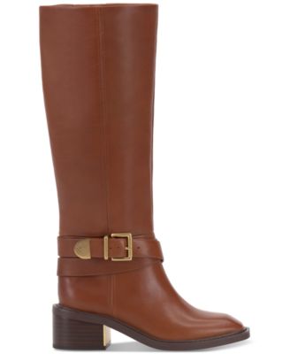 Vince Camuto Women's Gini Extra Wide-Calf Buckled Knee-High Riding Boots