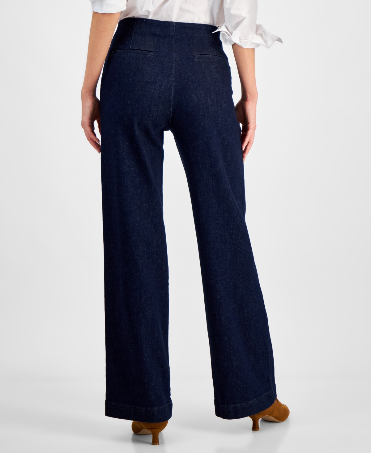 DKNY JEANS WOMEN'S HIGH-RISE ZIP-FRONT PANTS 