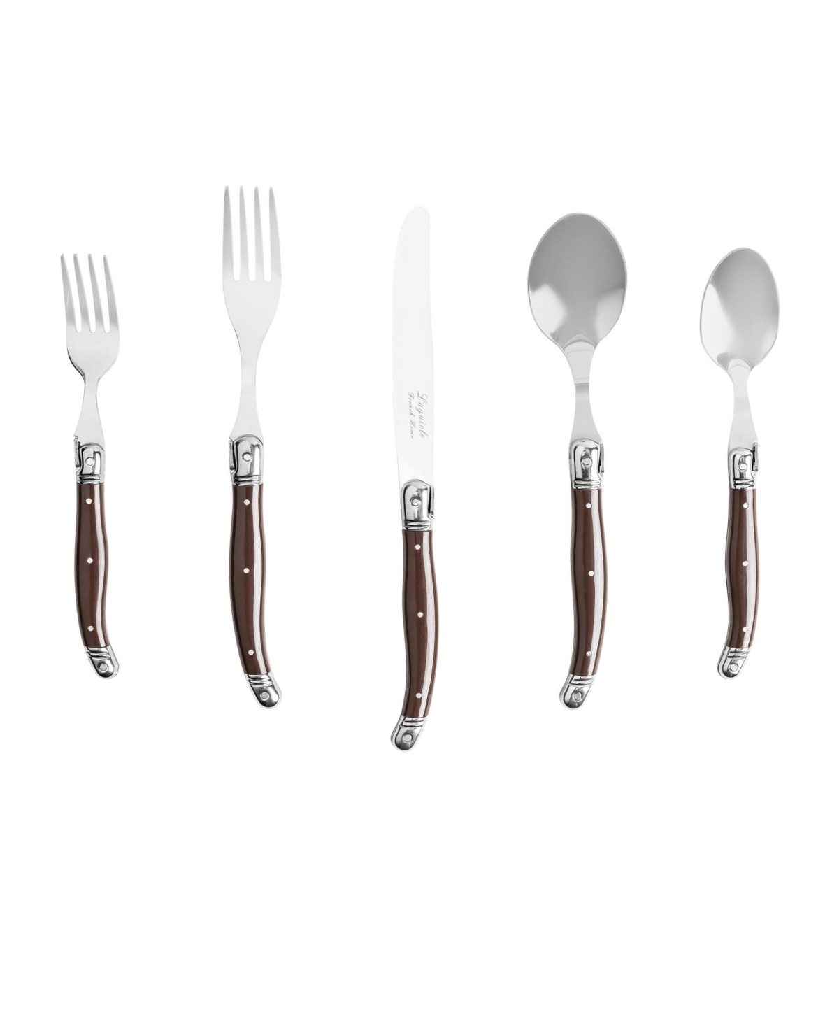 French Home Laguiole 20-piece Flatware Set In Chocolate Brown