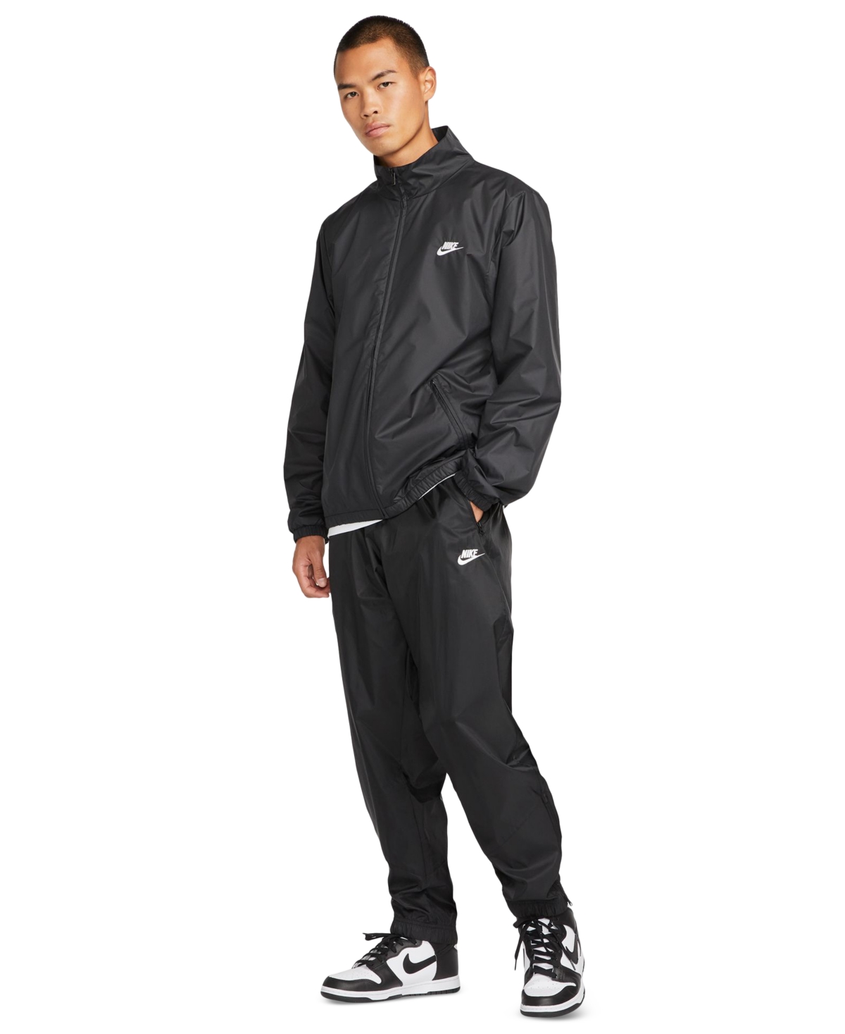 Nike Men's Windrunner Woven Lined Pants In Black,black,white