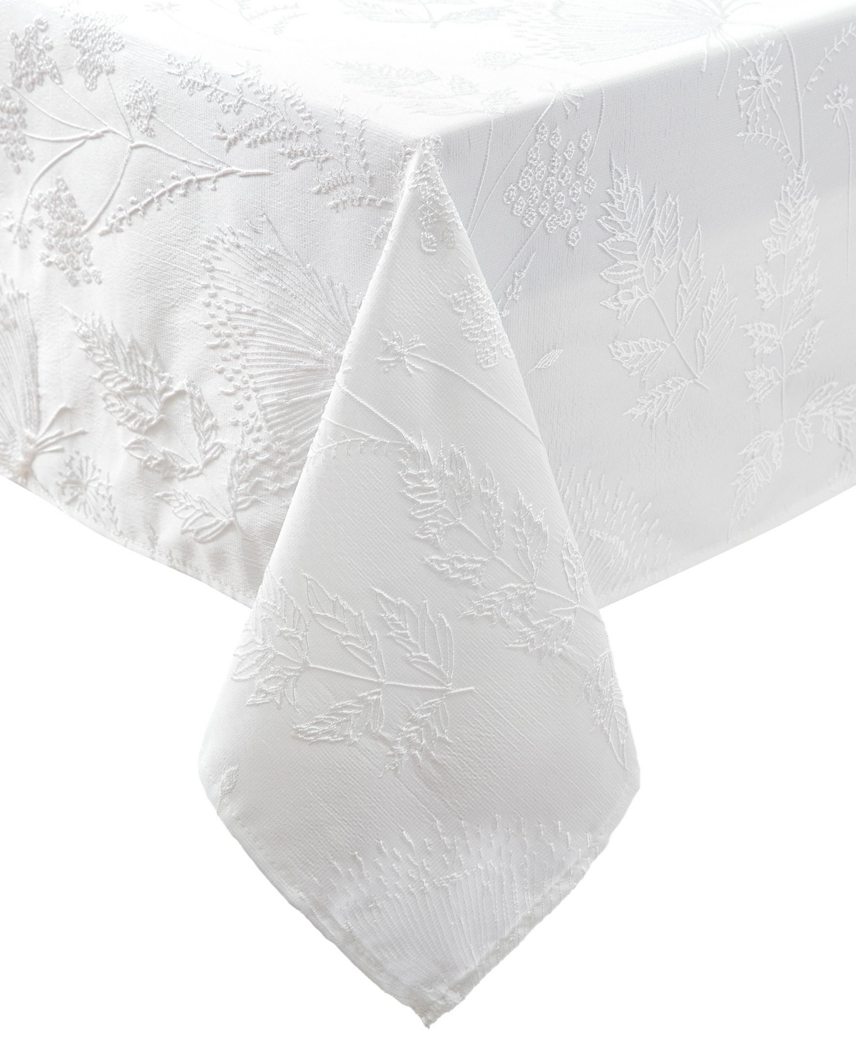 Laura Ashley Raised Woven Tablecloth, 60" X 102" In Cynthia White