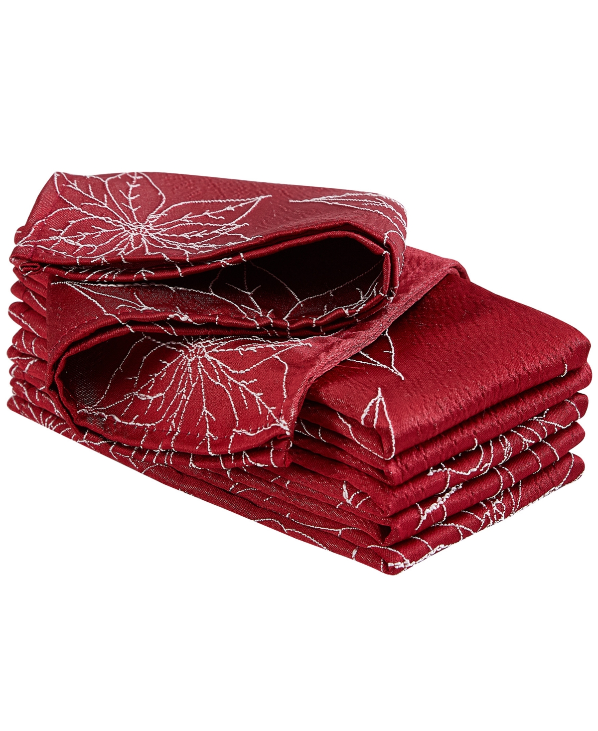 Laura Ashley Raised Woven Napkin 18" X 18", Set Of 6 In Poinsettia