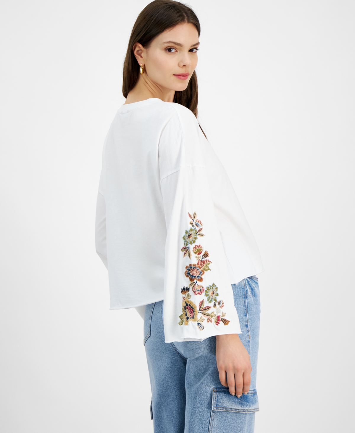 Driftwood Women's Bella Vintage-Floral Bell-Sleeve Top