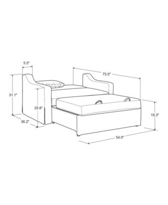 66.1"W Polyester Harley Convertible Loveseat
