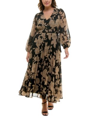Taylor Plus Size Printed Maxi Dress - Macy's