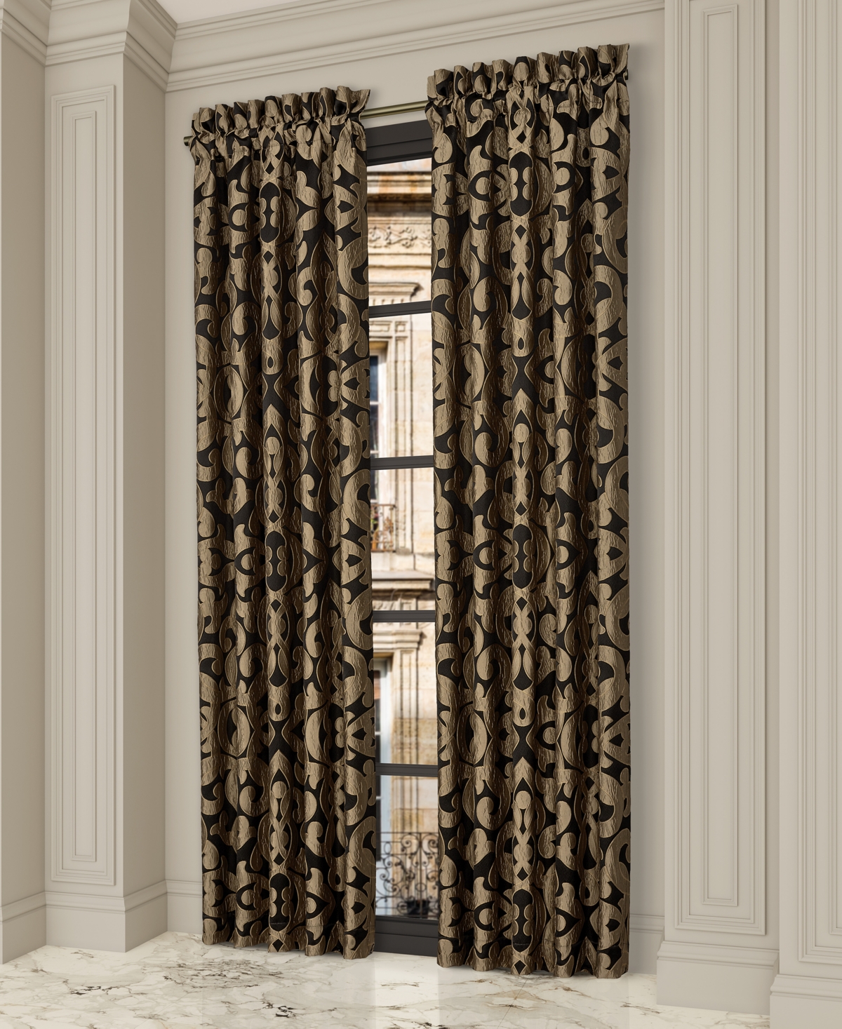 La Boheme Window Panel Pair, 50" x 84" - Onyx