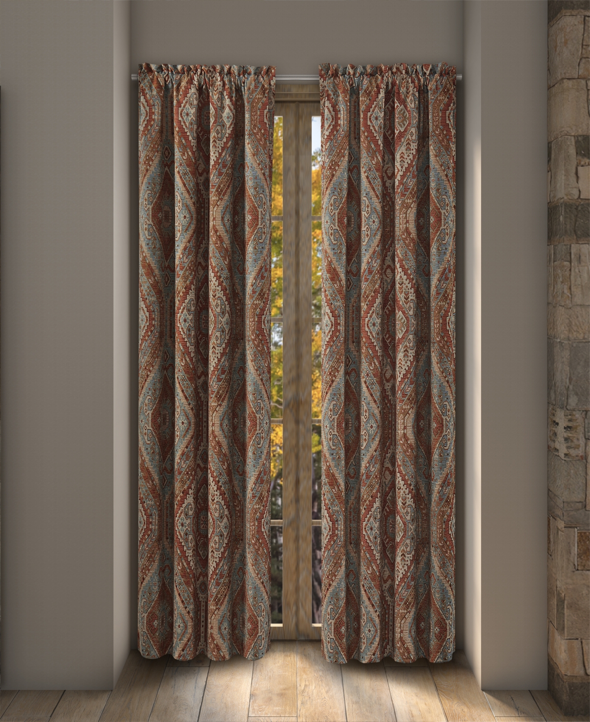 Jackson Lodge Window Panel Pair, 50" x 84" - Clay