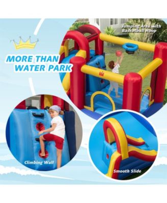 7 in 1 Outdoor Inflatable Bounce House with Water Slides and Splash Pools with 950W Blower