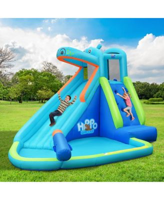 Inflatable Water Pool with Splash and Slide Without Blower