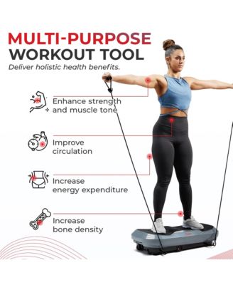3D Vibration Plate w Resistance Bands, Oscillation Therapy Platform with 16 Speed Settings and 3 Vibration Modes