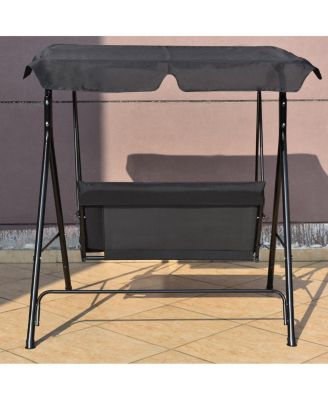 2 Person Weather Resistant Canopy Swing for Porch Garden Backyard Lawn