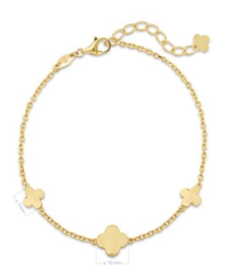 Clover Chain Bracelet in 14K Gold, 6.5 in adj to 7.5 in, approx. 3.2 grams
