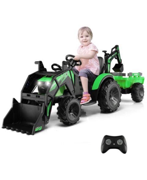 Детская игрушка Gymax 3-in-1 12V Electric Ride-On Excavator, 66 lbs Capacity, от 3 лет, цвет: Чёрный
