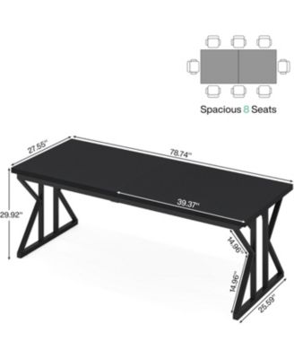 78.7-Inch Executive Desk, Large Computer Office Desk Workstation, Modern Study Writing Table Business Furniture for Home Office