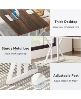 78.7-Inch Executive Desk, Large Computer Office Desk Workstation, Modern Study Writing Table Business Furniture for Home Office